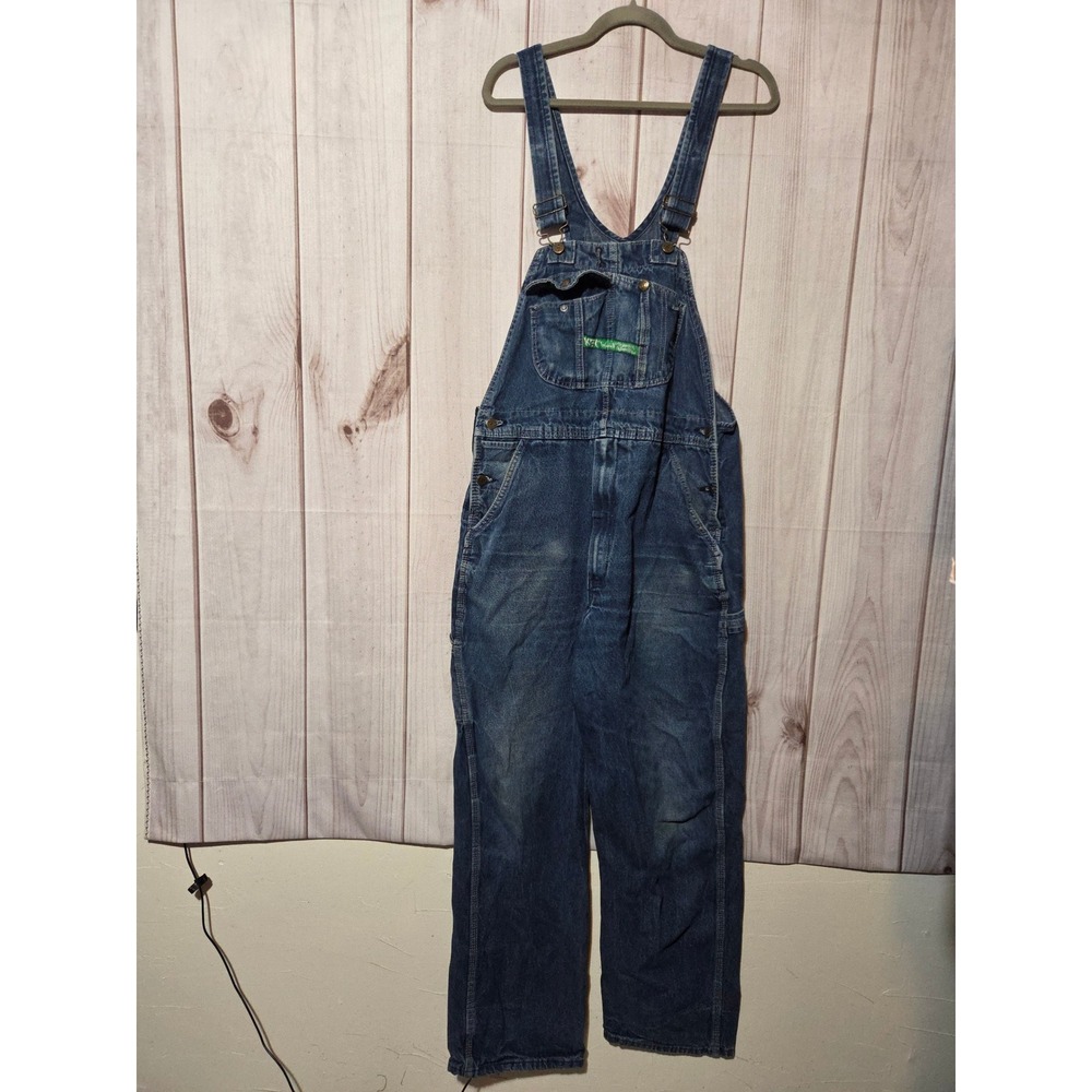 Key Imperial Mens Denim Overalls Blue Workwear Bibs 36x32 Cotton